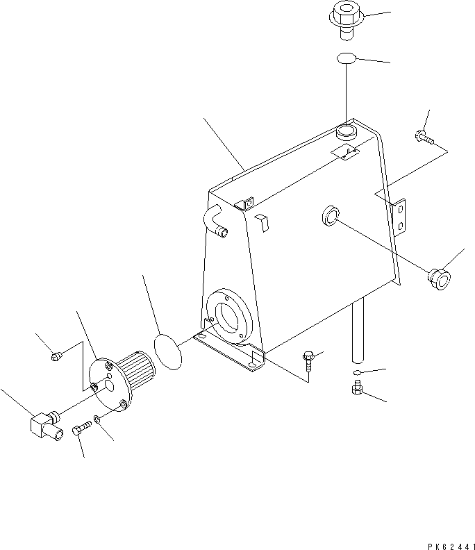 Komatsu parts book diagram for PC03-2 S/N 15001-UP: HYDRAULIC TANK