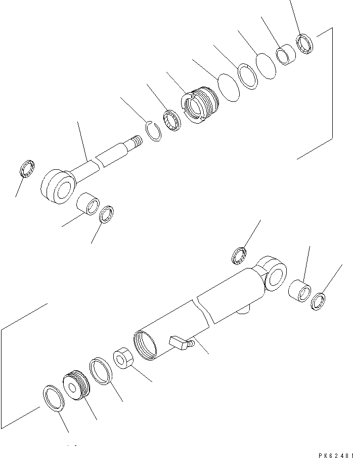 Komatsu parts book diagram for PC03-2 S/N 15001-UP: SWING CLINDER  (INNER PARTS)