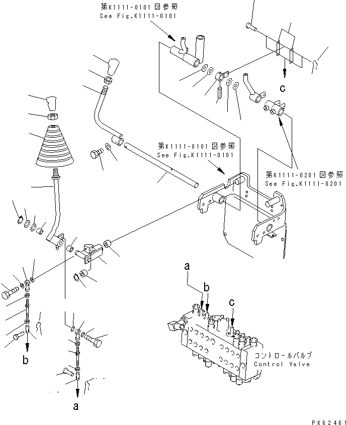 Excavators Komatsu / PC03-2 S/N 15001-UP(pc03-2r) / MAIN CONTROL LEVER ? R.H. (BOOM ? BUCKET AND BLADE) (3/5)(210090 : K1111-03A0)