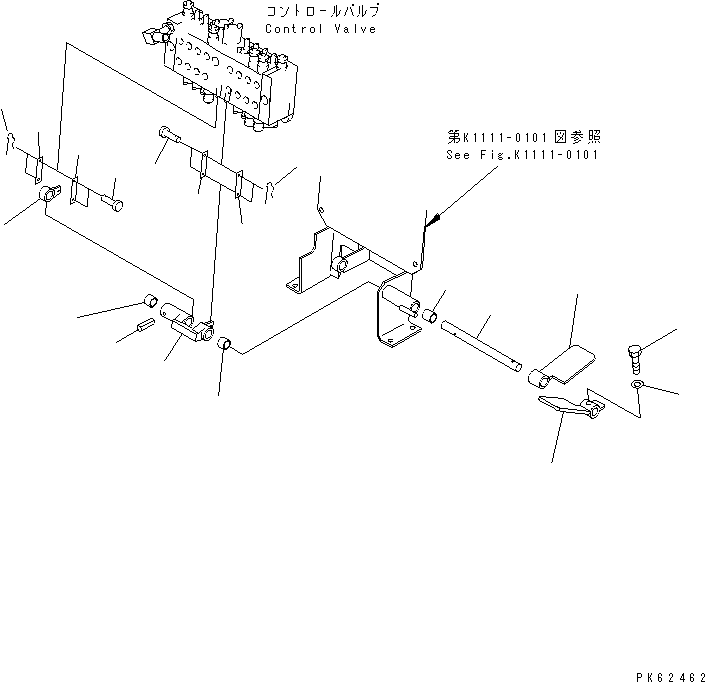 Komatsu parts book diagram for PC03-2 S/N 15001-UP: MAIN CONTROL (BOOM SWING CONTROL PEDAL) (4/5)