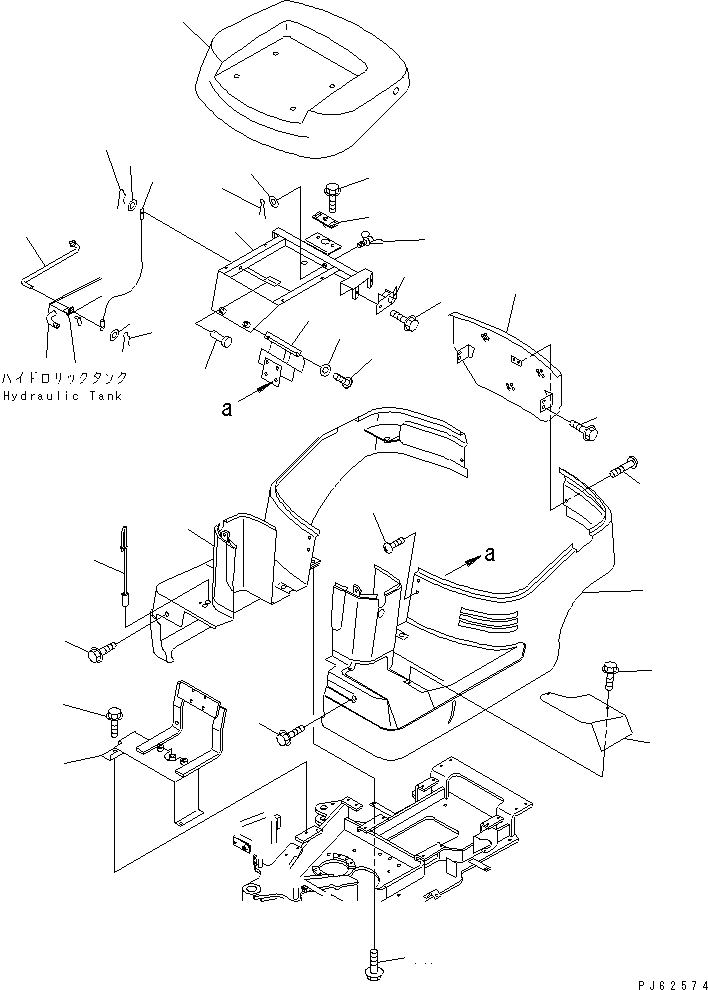 Excavators Komatsu / PC03-2 S/N 15001-UP(pc03-2r) / HOOD (FOR ALTERABLE GAUGE SPEC.)(240030 : M1110-01A3)