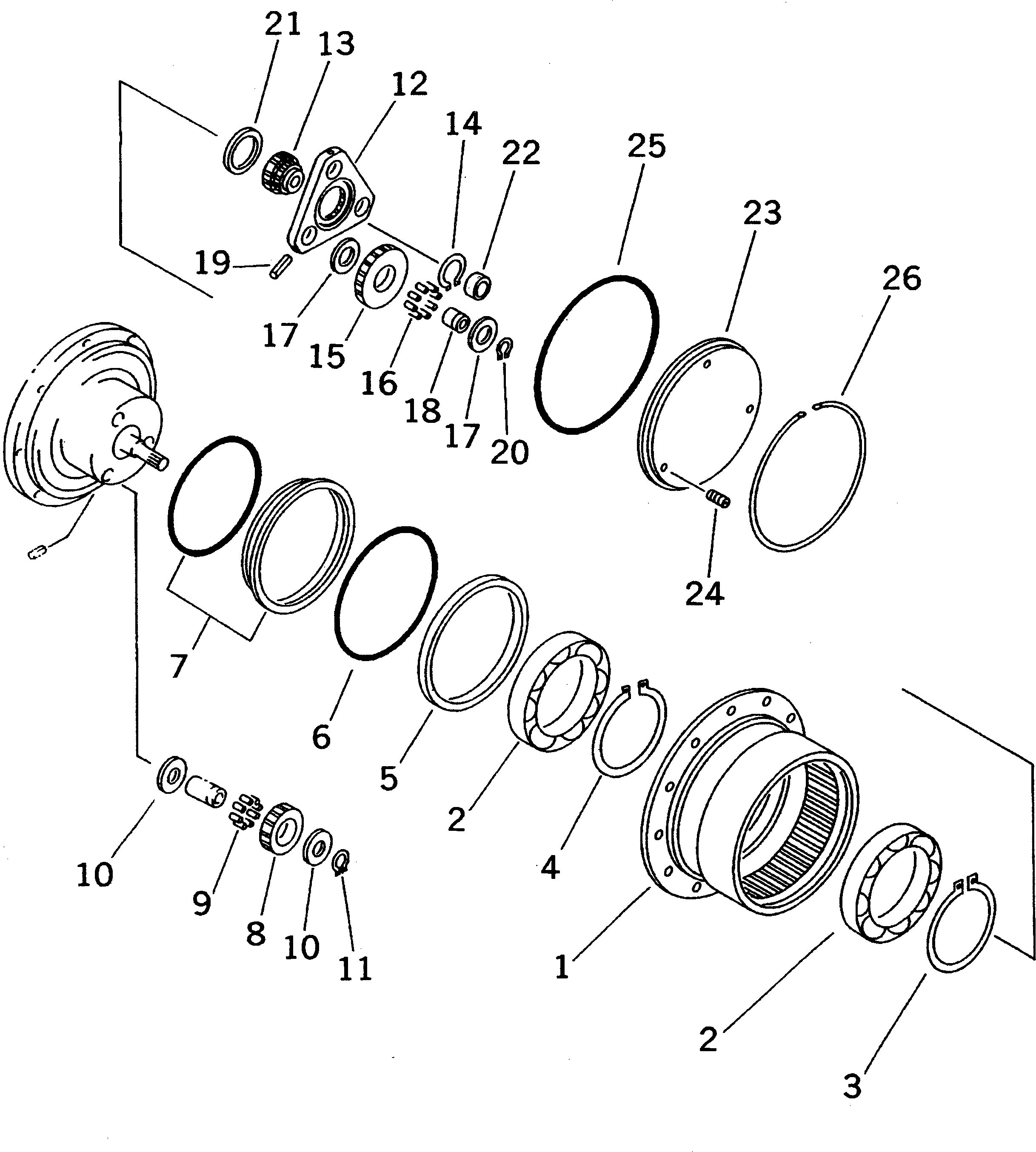 Excavators Komatsu / PC03-2 S/N 15001-UP(pc03-2r) / TRAVEL MOTOR (INNER PARTS) (1/3)(300050 : P1210-51A0)