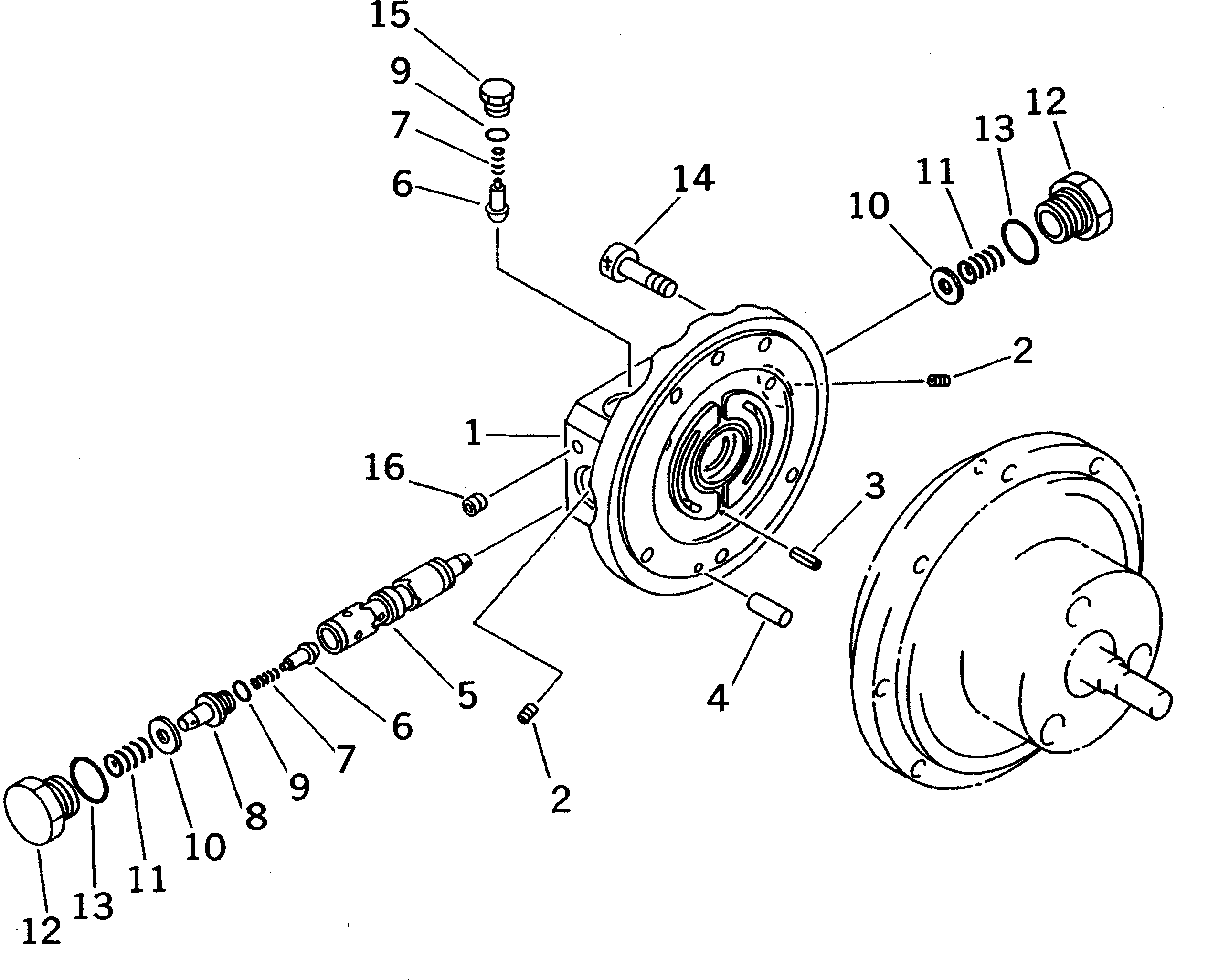 Excavators Komatsu / PC03-2 S/N 15001-UP(pc03-2r) / TRAVEL MOTOR (INNER PARTS) (3/3)(300070 : P1210-53A0)