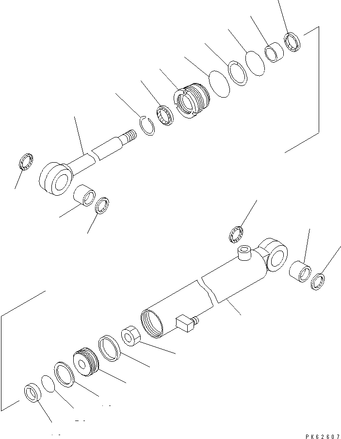 Excavators Komatsu / PC03-2 S/N 15001-UP(pc03-2r) / ARM CYLINDER (FOR BUCKET QUICK COUPLER)(360090 : T1140-01A2)