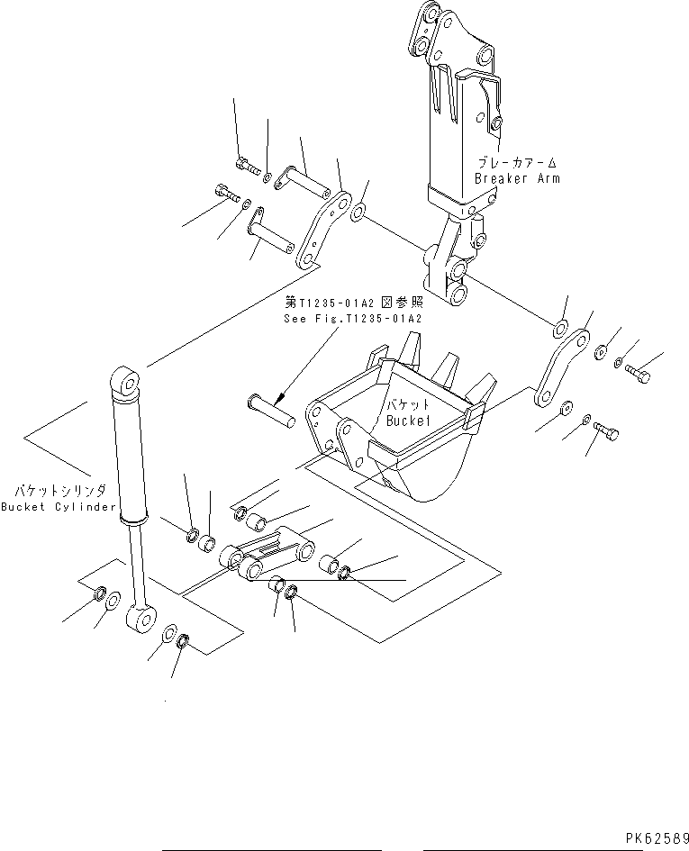 Komatsu parts book diagram for PC03-2 S/N 15001-UP: BUCKET LINK (FOR BREAKER ARM SPEC.)
