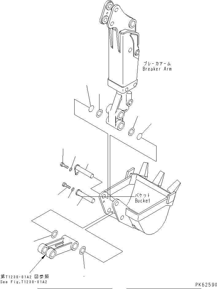 Excavators Komatsu / PC03-2 S/N 15001-UP(pc03-2r) / BUCKET PIN (FOR BREAKER ARM SPEC.)(360200 : T1235-01A2)