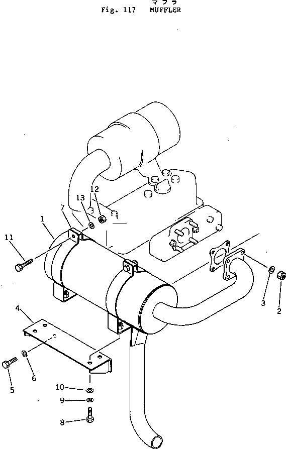 Excavators Komatsu / PC05-1 S/N 1001-UP(pc05-1c) / MUFFLER(030030 : 117)