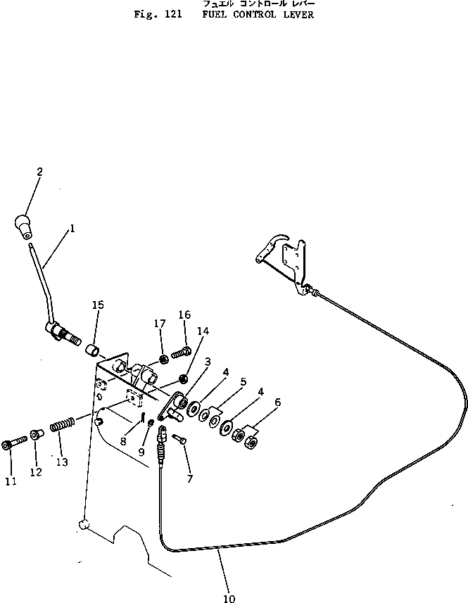 Excavators Komatsu / PC05-1 S/N 1001-UP(pc05-1c) / FUEL CONTROL LEVER(030040 : 121)