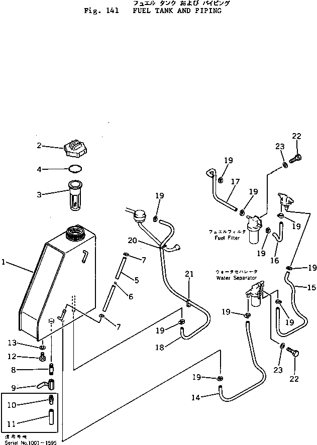 Excavators Komatsu / PC05-1 S/N 1001-UP(pc05-1c) / FUEL TANK AND PIPING(030070 : 141)