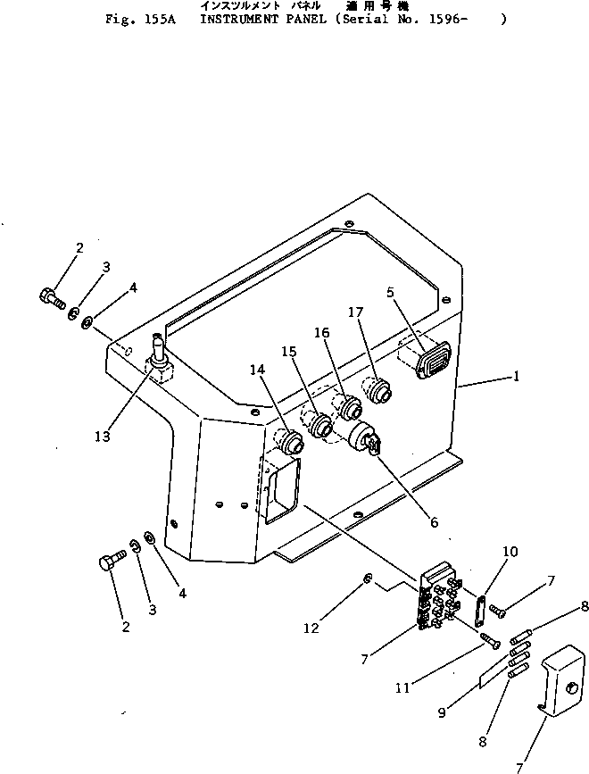Excavators Komatsu / PC05-1 S/N 1001-UP(pc05-1c) / INSTRUMENT PANEL(#1596-)(030100 : 155A)