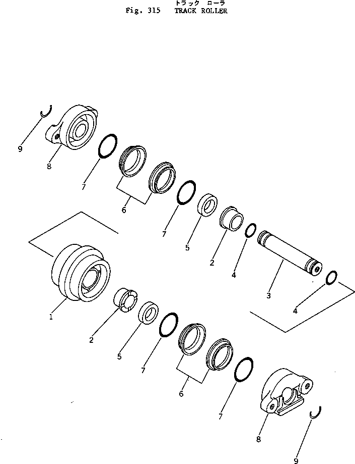 Excavators Komatsu / PC05-1 S/N 1001-UP(pc05-1c) / TRACK ROLLER(090040 : 315)