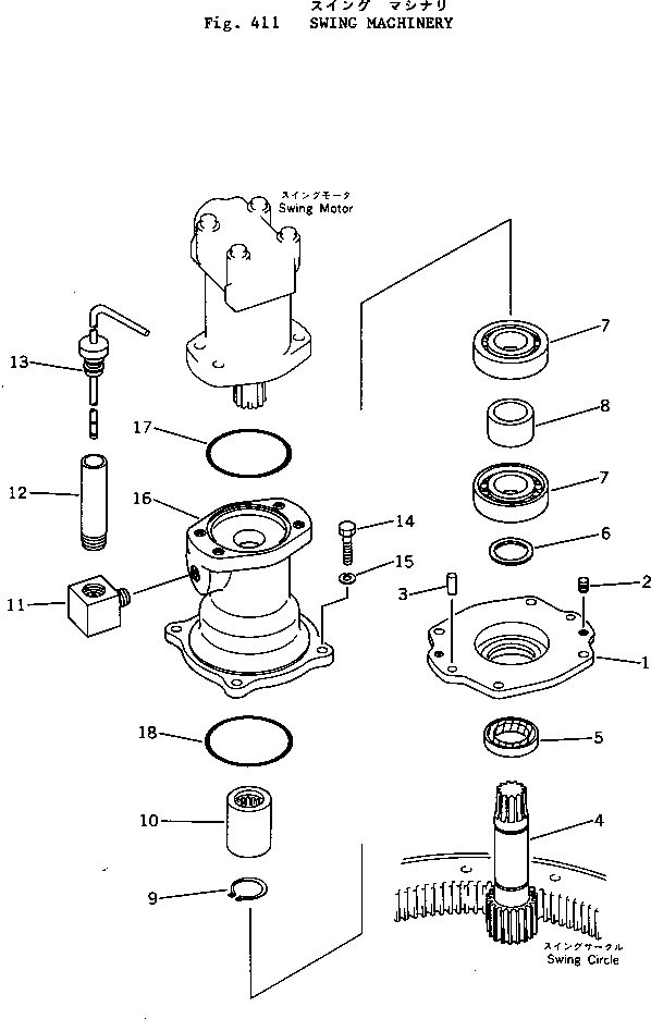 Excavators Komatsu / PC05-1 S/N 1001-UP(pc05-1c) / SWING MACHINERY(120020 : 411)