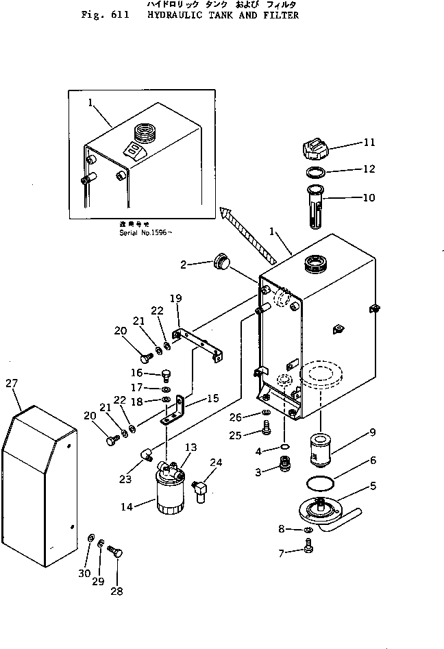 Excavators Komatsu / PC05-1 S/N 1001-UP(pc05-1c) / HYDRAULIC TANK AND FILTER(180020 : 611)