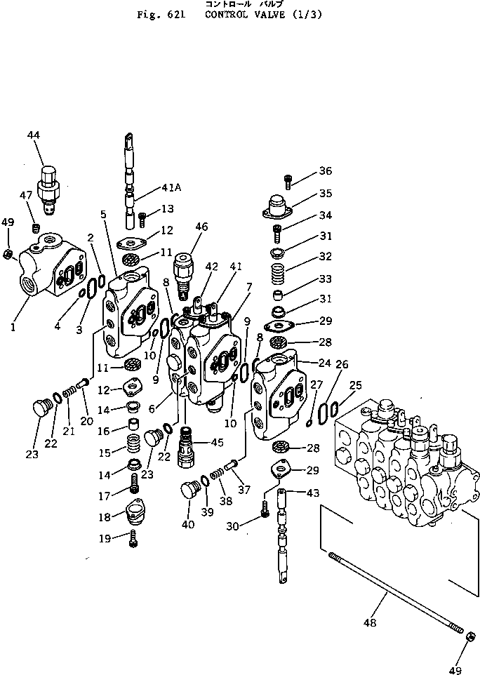 Excavators Komatsu / PC05-1 S/N 1001-UP(pc05-1c) / CONTROL VALVE (1/3)(180030 : 621)