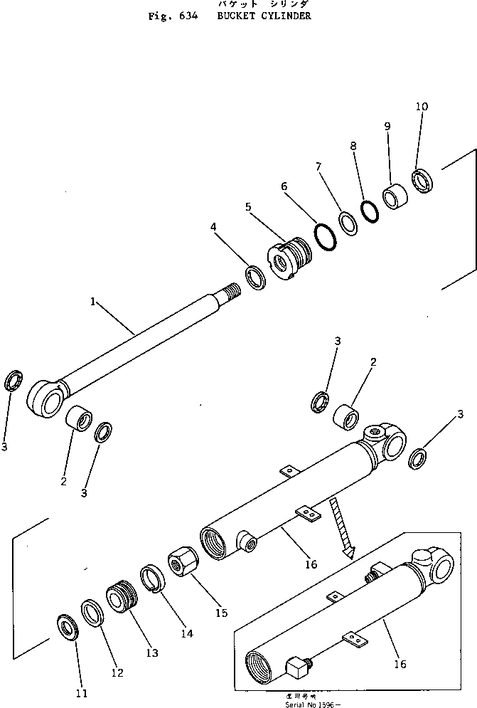 Excavators Komatsu / PC05-1 S/N 1001-UP(pc05-1c) / BUCKET CYLINDER(180090 : 634)