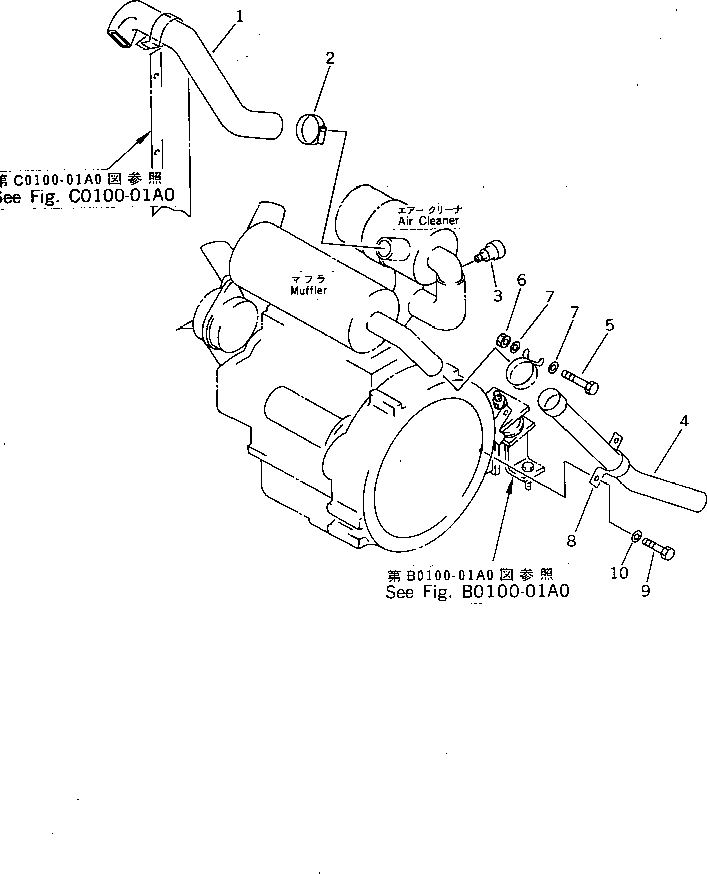Komatsu parts book diagram for PC07-2 S/N 3001-UP: ENGINE RELATED PARTS(#3001-5460)