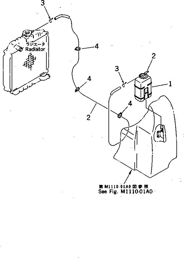 Komatsu parts book diagram for PC07-2 S/N 3001-UP: RESERVE TANK AND PIPING