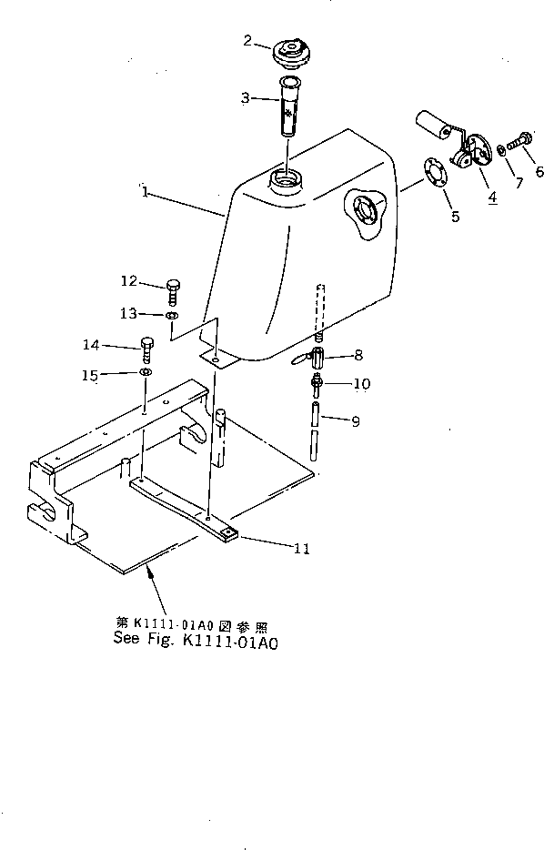 Komatsu parts book diagram for PC07-2 S/N 3001-UP: FUEL TANK