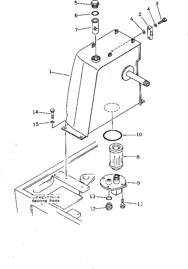 Komatsu parts book diagram for PC07-2 S/N 3001-UP: HYDRAULIC TANK(#3001-5460)