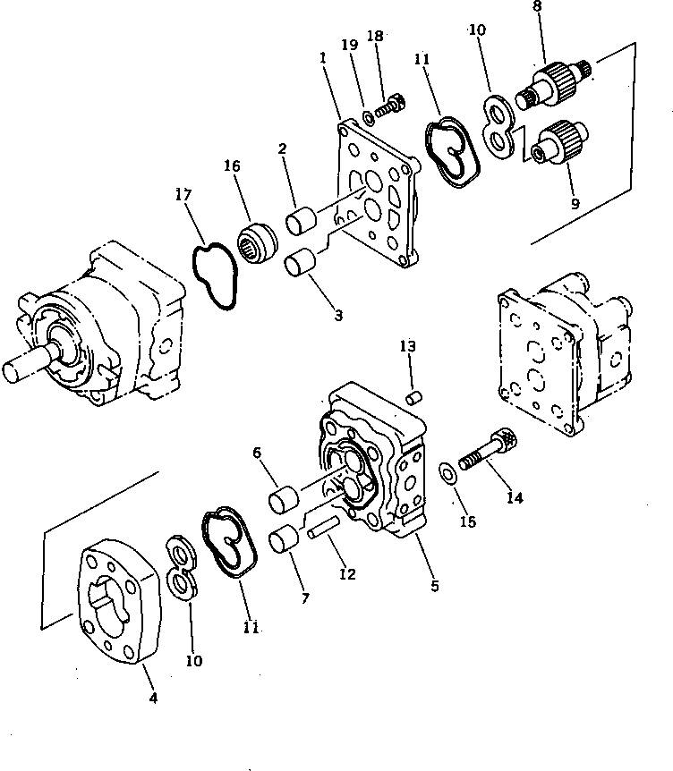 Komatsu parts book diagram for PC07-2 S/N 3001-UP: HYDRAULIC PUMP (2/3) (FOR JAPAN) (INNER PARTS)(#3001-5460)