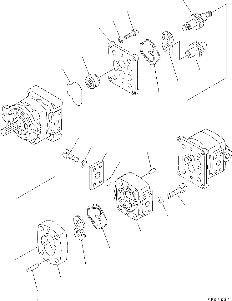 Komatsu parts book diagram for PC07-2 S/N 3001-UP: HYDRAULIC PUMP (2/4) (FOR JAPAN) (INNER PARTS)(#5461-)