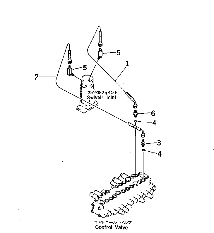 Komatsu parts book diagram for PC07-2 S/N 3001-UP: HYDRAULIC PIPING (BLADE CYLINDER LINE) (UPPER)(#5461-)