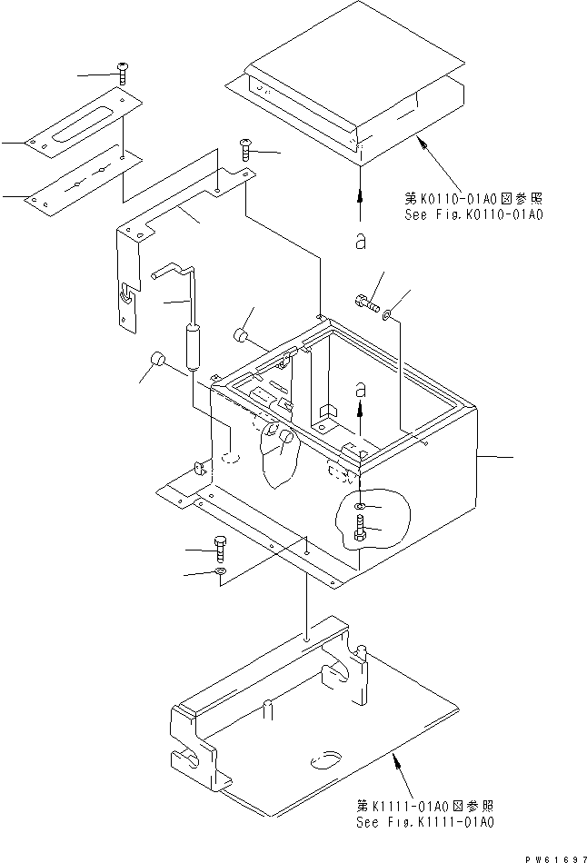Komatsu parts book diagram for PC07-2 S/N 3001-UP: OPERATOR'S SEAT STAND AND SWING LOCK PIN(#3001-4091)
