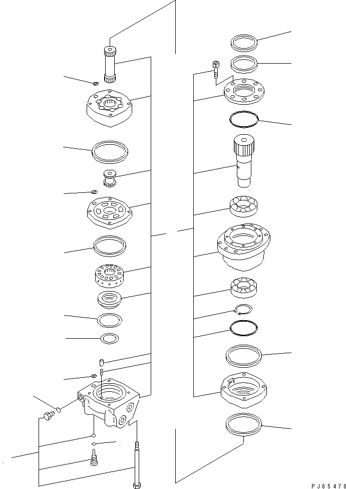 Komatsu parts book diagram for PC07-2 S/N 3001-UP: SWING MOTOR (INNER PARTS)(#3001-5458)