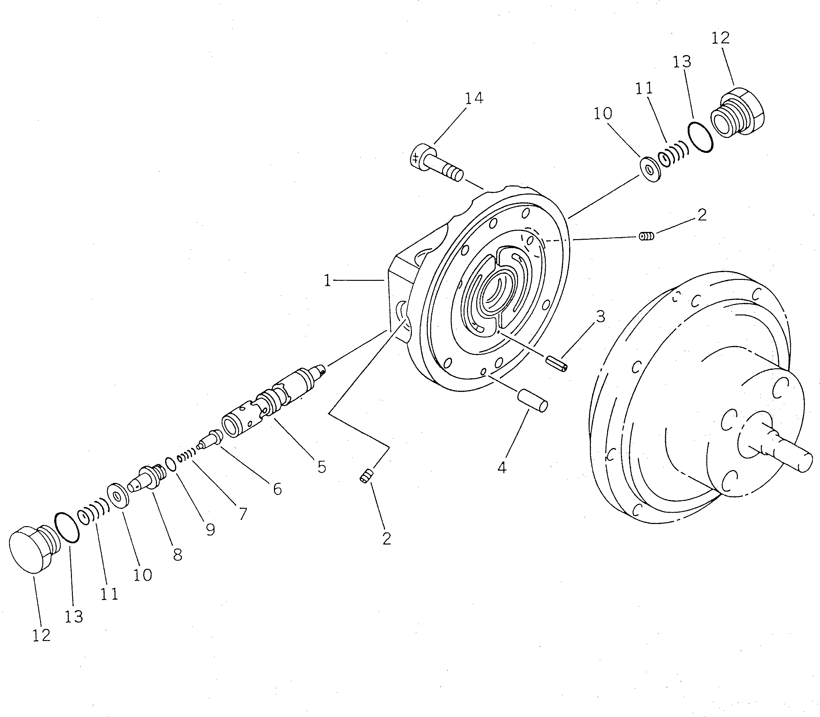 Komatsu parts book diagram for PC07-2 S/N 3001-UP: TRAVEL MOTOR (3/3) (INNER PARTS)