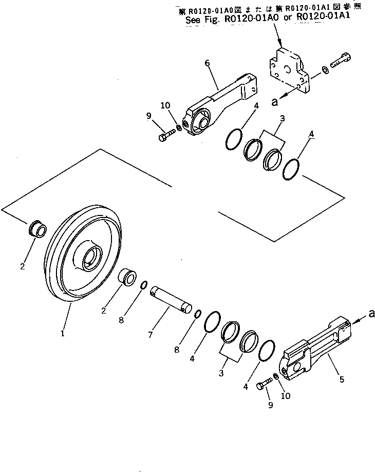 Komatsu parts book diagram for PC07-2 S/N 3001-UP: FRONT IDLER