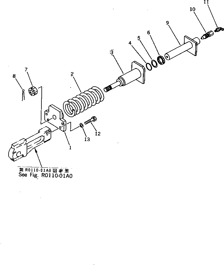 Komatsu parts book diagram for PC07-2 S/N 3001-UP: IDLER CUSHION (FOR STEEL SHOE)