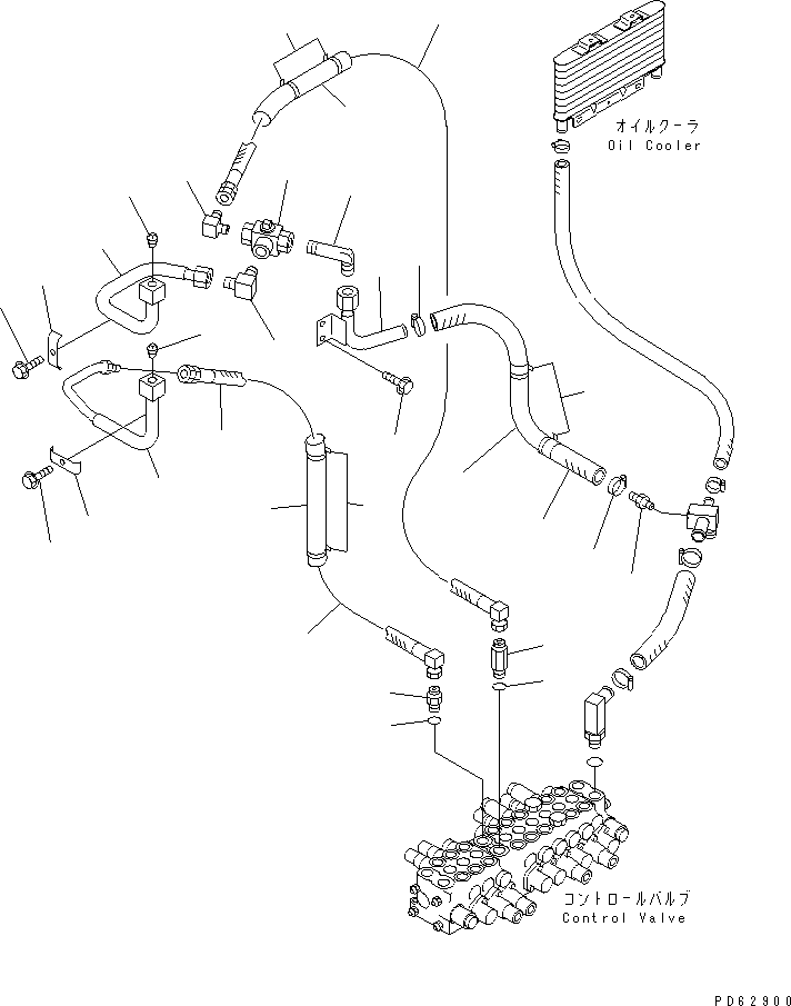 Komatsu parts book diagram for PC07-2 S/N 3001-UP: ATTACHMENT HYDRAULIC PIPING (FOR ROTARY ARM) (CHASSIS SIDE)(#5461-)