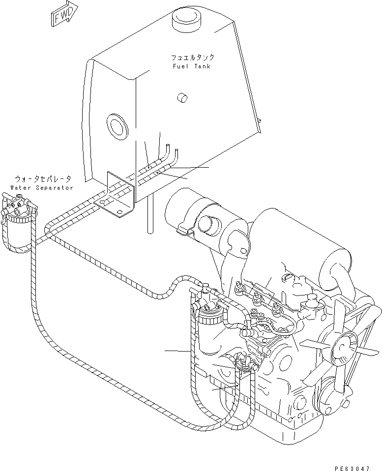 Komatsu parts book diagram for PC07-2 S/N 3001-UP: PERIODICAL REPLACEMENT CRITICAL PARTS (1/2) (FUEL HOSE)(#5461-)