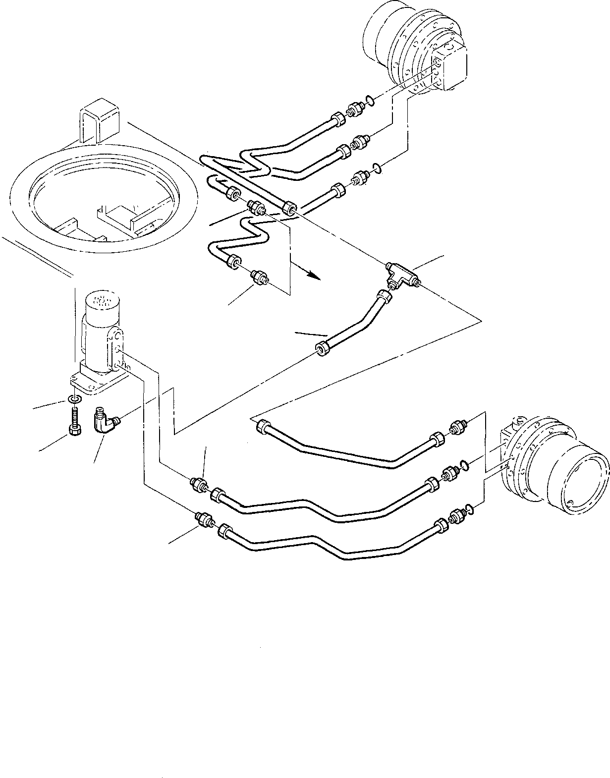 Excavators Komatsu / PC07-2 S/N F10001-Up(pc07_2) / HYDRAULIC PIPING (TRAVEL LINE)(D-0030 : 3061)