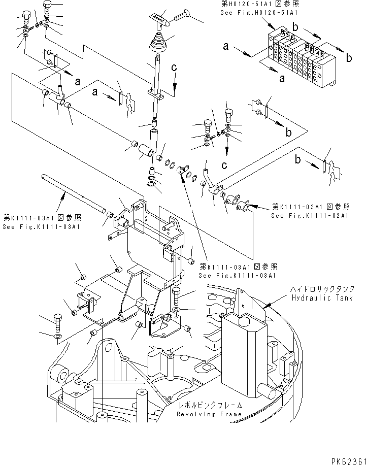 Excavators Komatsu / PC08UU-1-A S/N 1001-UP(pc08uu-r) / MAIN CONTROL LEVER (BRACKET AND TRAVEL) (1/5)(210050 : K1111-01A1)