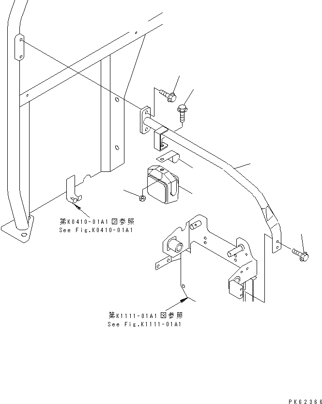 Excavators Komatsu / PC08UU-1-A S/N 1001-UP(pc08uu-r) / HANDRAIL AND WORK LAMP(210110 : K1810-01A1)