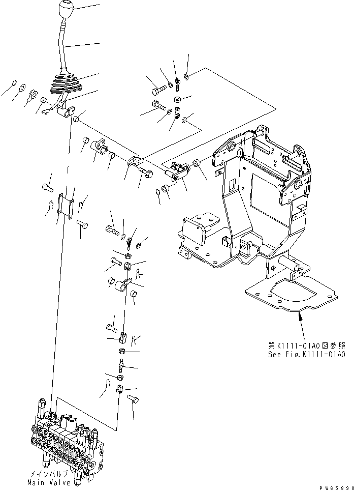 Excavators Komatsu / PC09-1-A S/N 10001-UP(pc09-1-r) / MAIN CONTROL LEVER (BOOM AND BUCKET)(210080 : K1111-04A0)