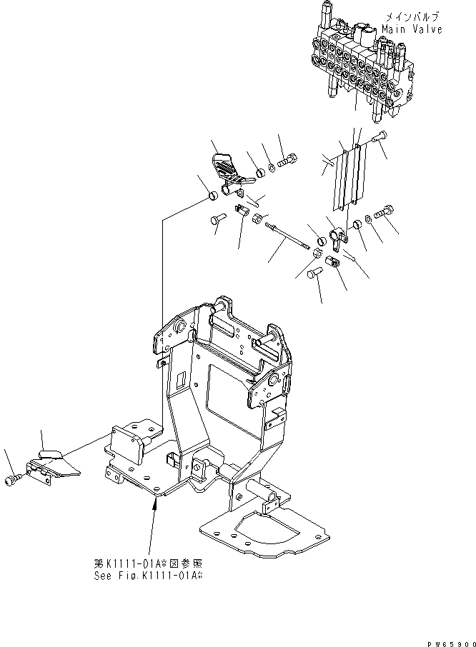 Excavators Komatsu / PC09-1-A S/N 10001-UP(pc09-1-r) / MAIN CONTROL LEVER (BOOM SWING CONTROL PEDAL)(210100 : K1111-06A0)