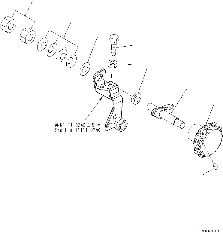 Excavators Komatsu / PC09-1-A S/N 10001-UP(pc09-1-r) / MAIN CONTROL LEVER (FUEL CONTROL)(210110 : K1111-07A0)