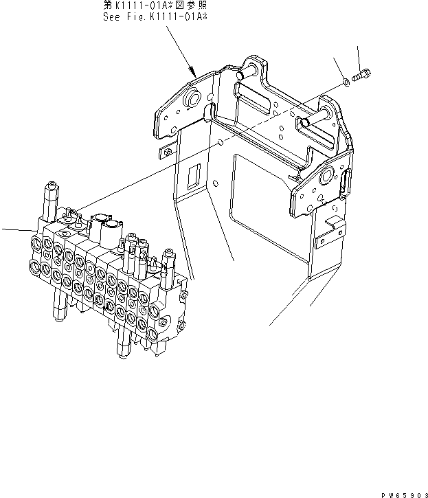 Excavators Komatsu / PC09-1-A S/N 10001-UP(pc09-1-r) / MAIN CONTROL LEVER (MAIN VALVE) (VARIABLE GAUGE SPEC.)(210120 : K1111-08A1)