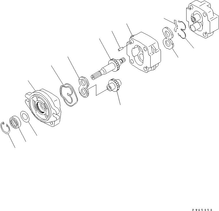 Excavators Komatsu / PC09-1-A S/N 10001-UP(pc09-1-r) / HYDRAULIC PUMP (1/2) (INNER PARTS)(450010 : Y1600-01A0)