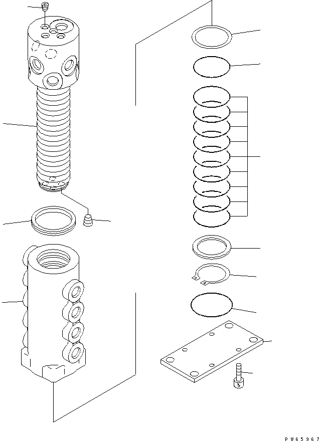 Excavators Komatsu / PC09-1-A S/N 10001-UP(pc09-1-r) / SWIVEL JOINT (INNER PARTS) (VARIABLE GAUGE SPEC.)(450090 : Y1627-01A1)