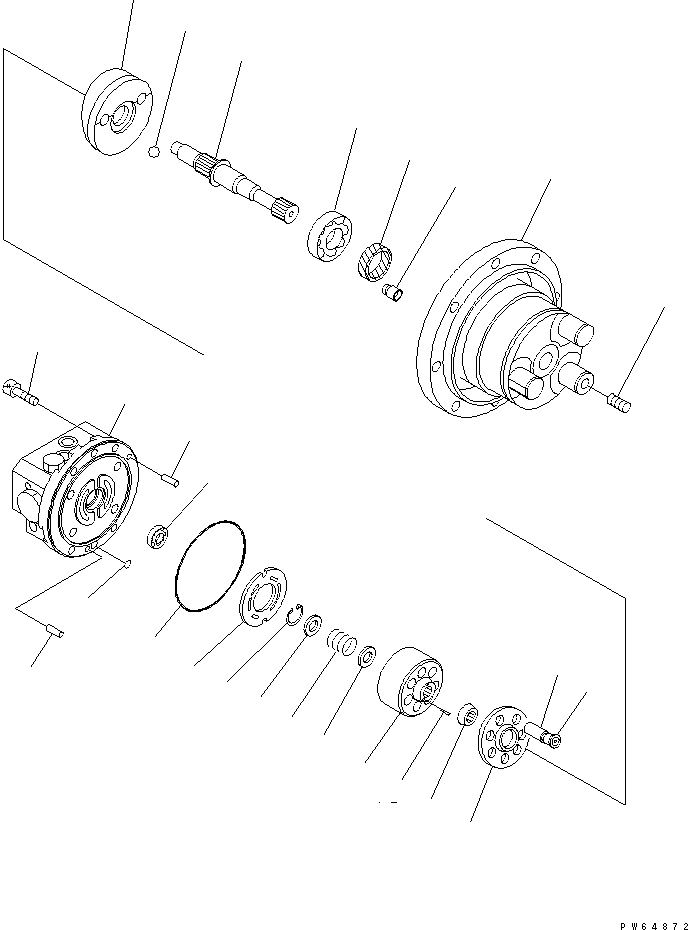 Excavators Komatsu / PC09-1-A S/N 10001-UP(pc09-1-r) / TRAVEL MOTOR (2/3) (INNER PARTS)(450120 : Y1651-02A0)