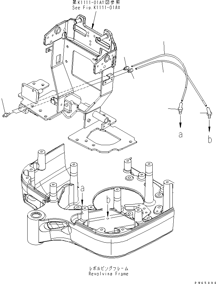 Excavators Komatsu / PC09-1-B S/N 10001-UP(pc09-10r) / REVOLVING FRAME LUBRICATING LINE(180040 : J1410-01A0)