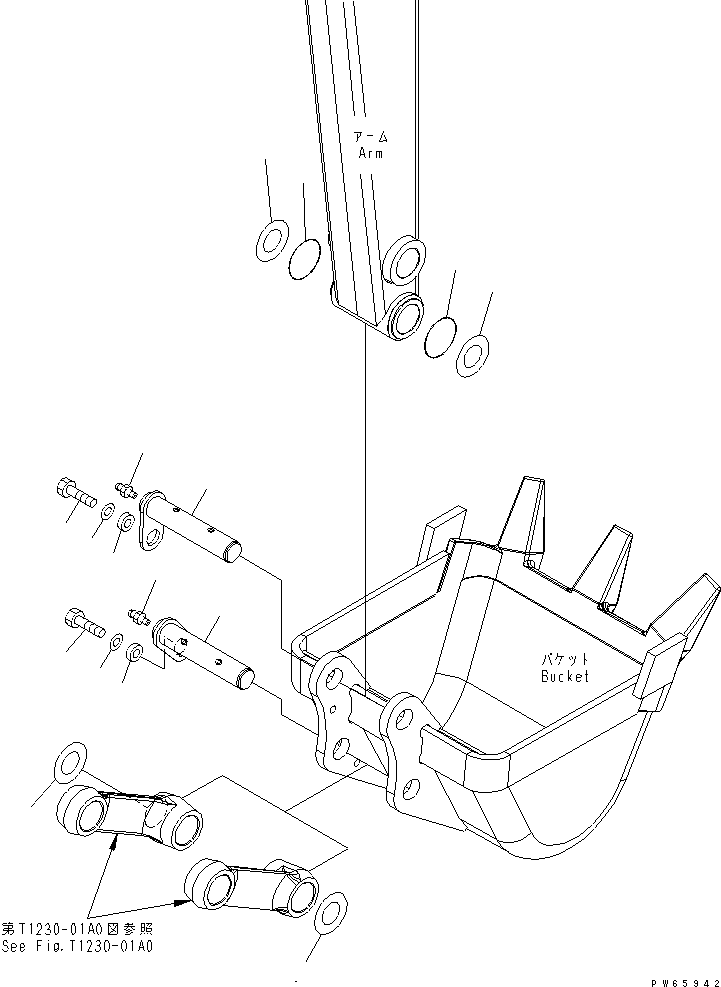 Excavators Komatsu / PC09-1-B S/N 10001-UP(pc09-10r) / BUCKET PIN(360070 : T1235-01A0)