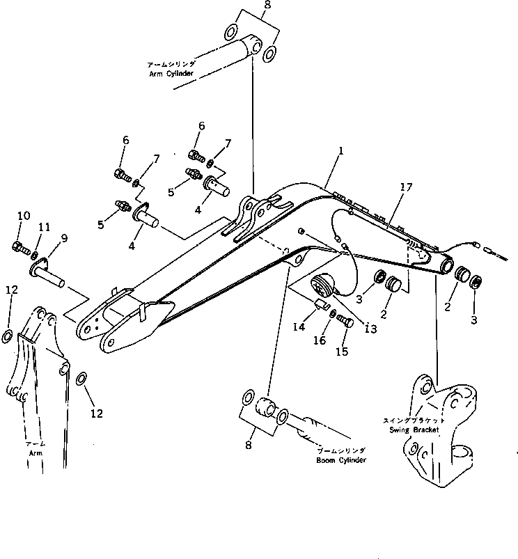 Komatsu parts book diagram for PC10-6 S/N 20001-UP: BOOM(#20001-21445)