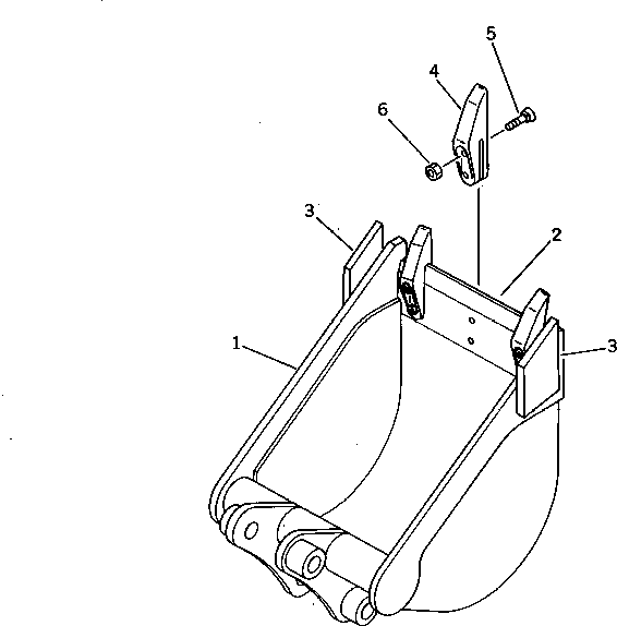 Komatsu parts book diagram for PC10-6 S/N 20001-UP: BUCKET 0.04M3 (MINI 0.07M3) 350MM