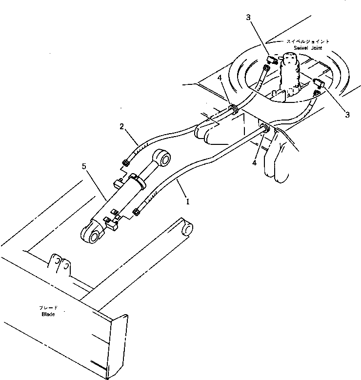 Komatsu parts book diagram for PC10-6 S/N 20001-UP: HYDRAULIC PIPING (BLADE CYLINDER LINE)(#20001-21445)
