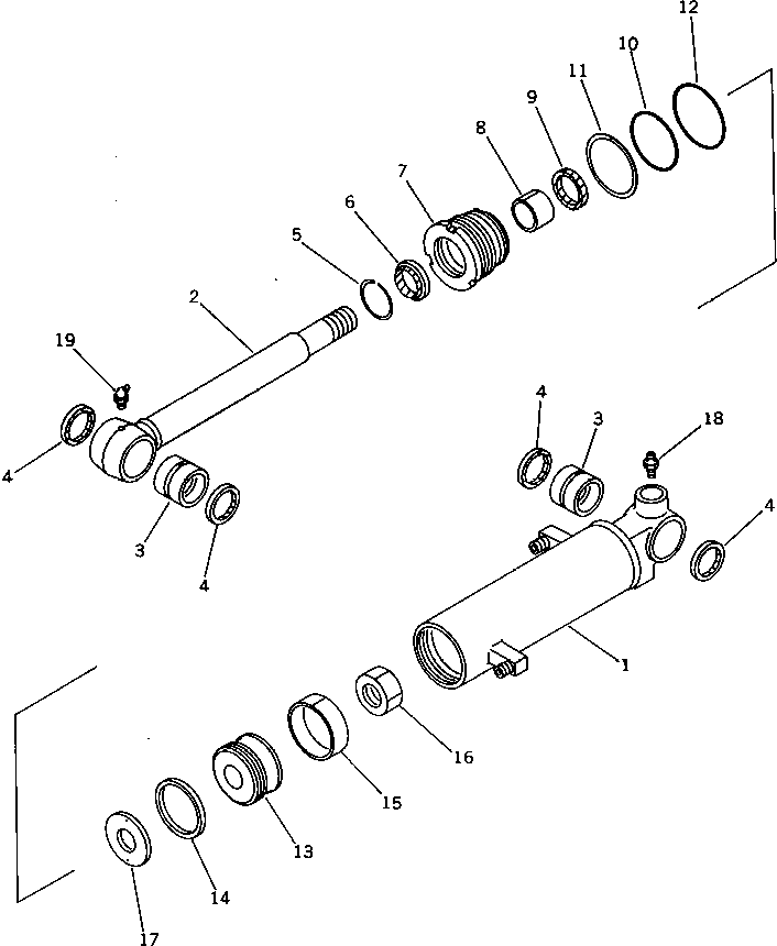 Komatsu parts book diagram for PC10-6 S/N 20001-UP: BLADE CYLINDER(#20001-21445)