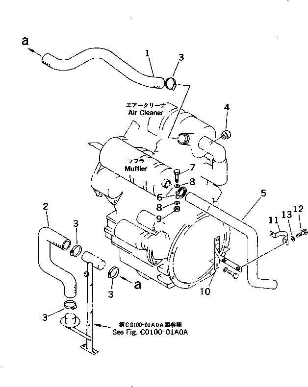 Komatsu parts book diagram for PC10-7 S/N 25001-UP: ENGINE RELATED PARTS(#27777-)